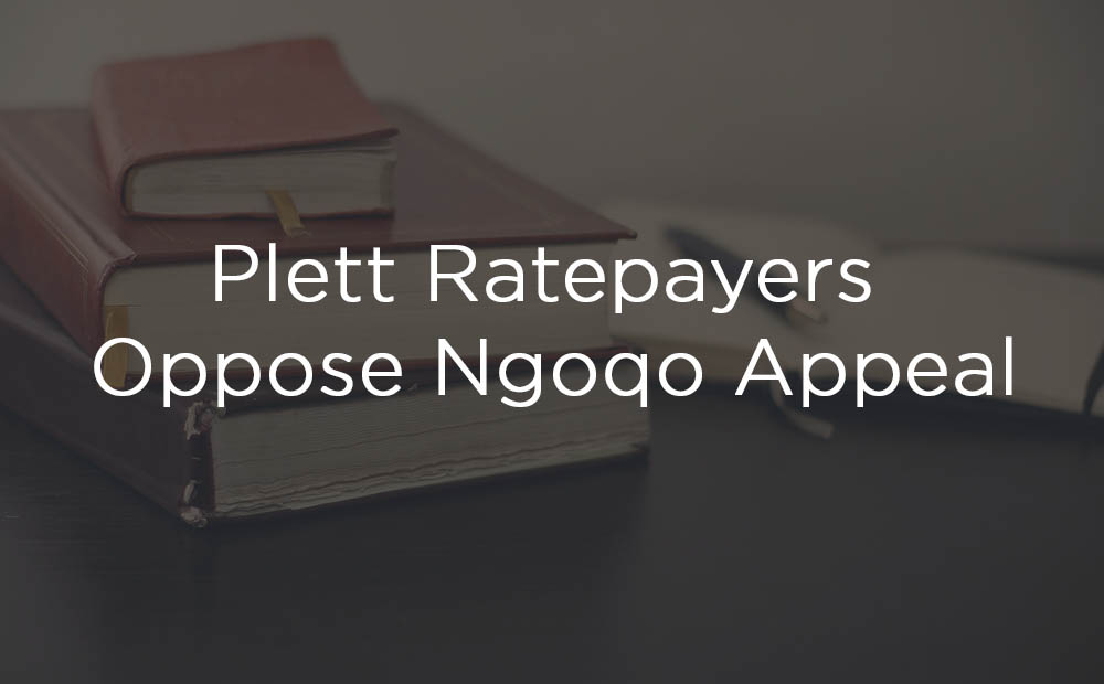 Plett Ratepayers Oppose Ngoqo Appeal
