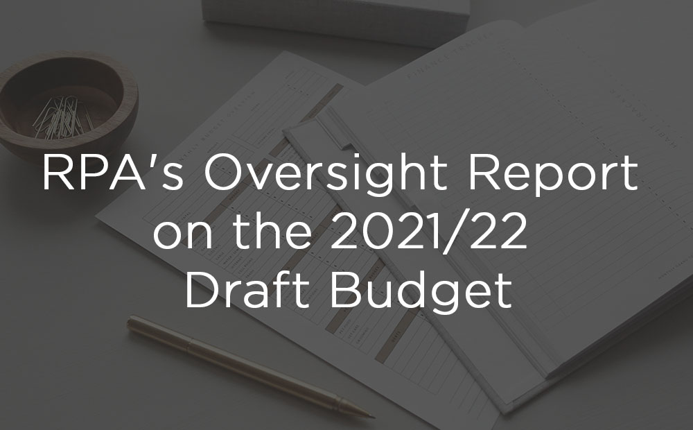 RPA's Oversight Report on the 2021/22 Draft Budget