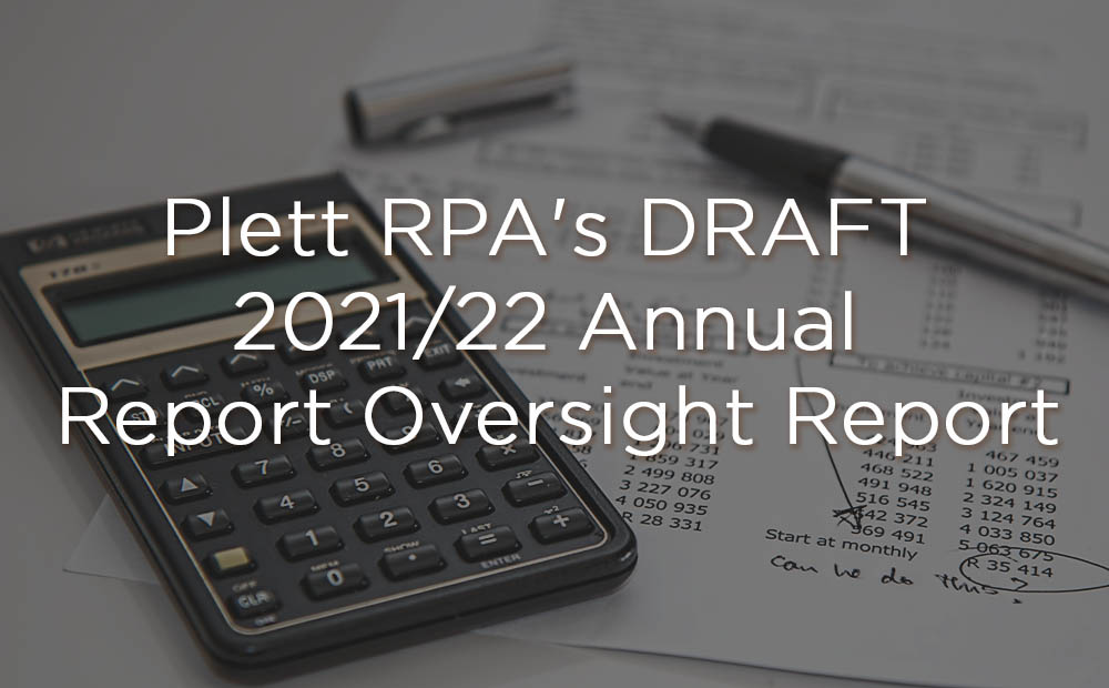 Plett RPA's DRAFT 2021/22 Annual Report Oversight Report