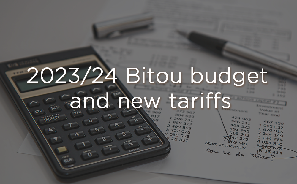 2023/24 Bitou budget and new tariffs