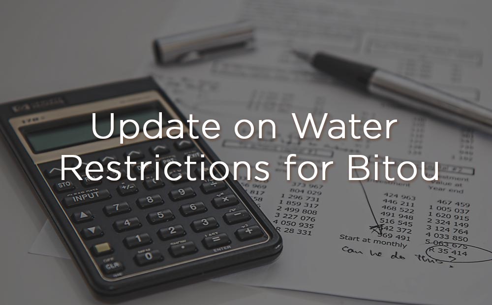 Update on Water Restrictions for Bitou