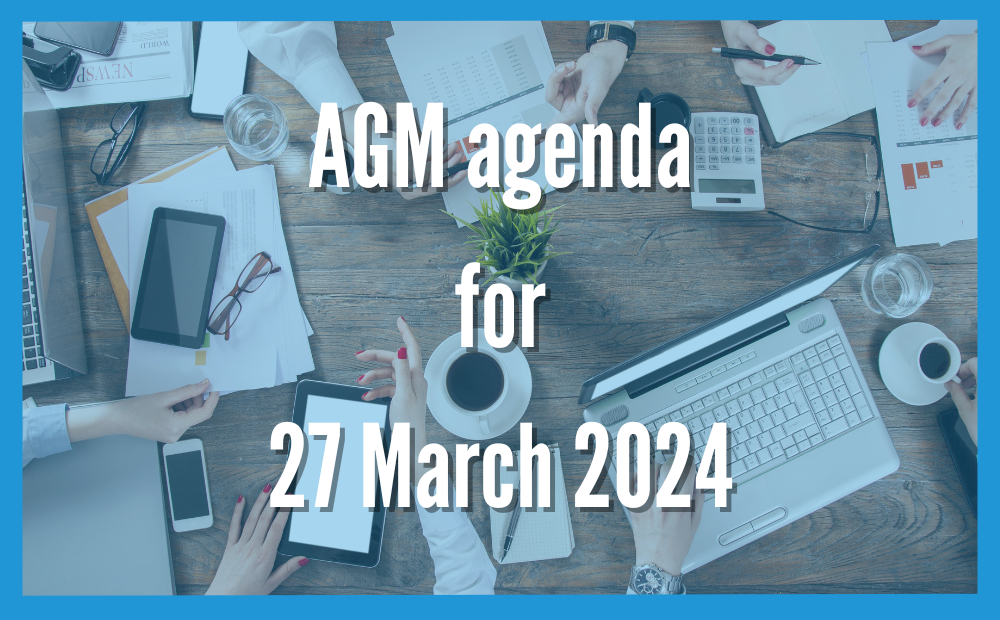 AGM agenda for 27 March 2024